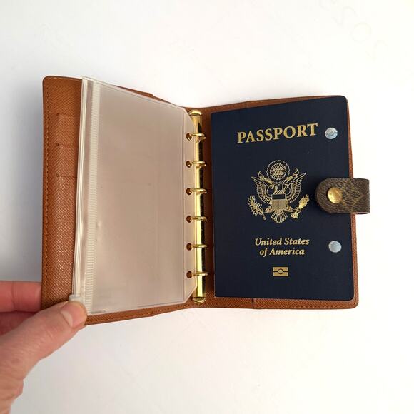 Louis Vuitton Monogram Agenda PM Notebook Cover Ring Wallet Passport Holder - Picture 3 of 13